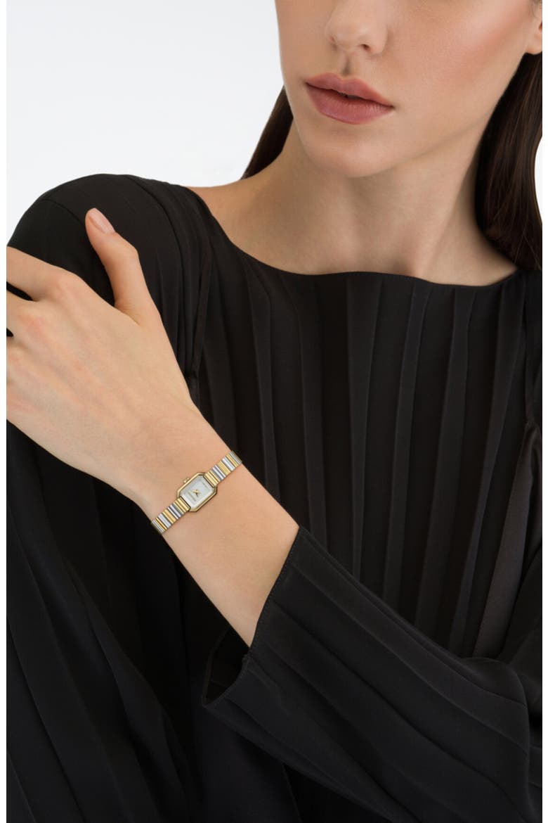 Crystal Petite Two Tone Bracelet Watch, Alternate, color, TWO TONE