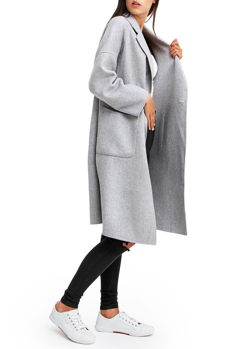 Publisher Double-Breasted Wool Blend Coat, Alternate, color, GREYDNU