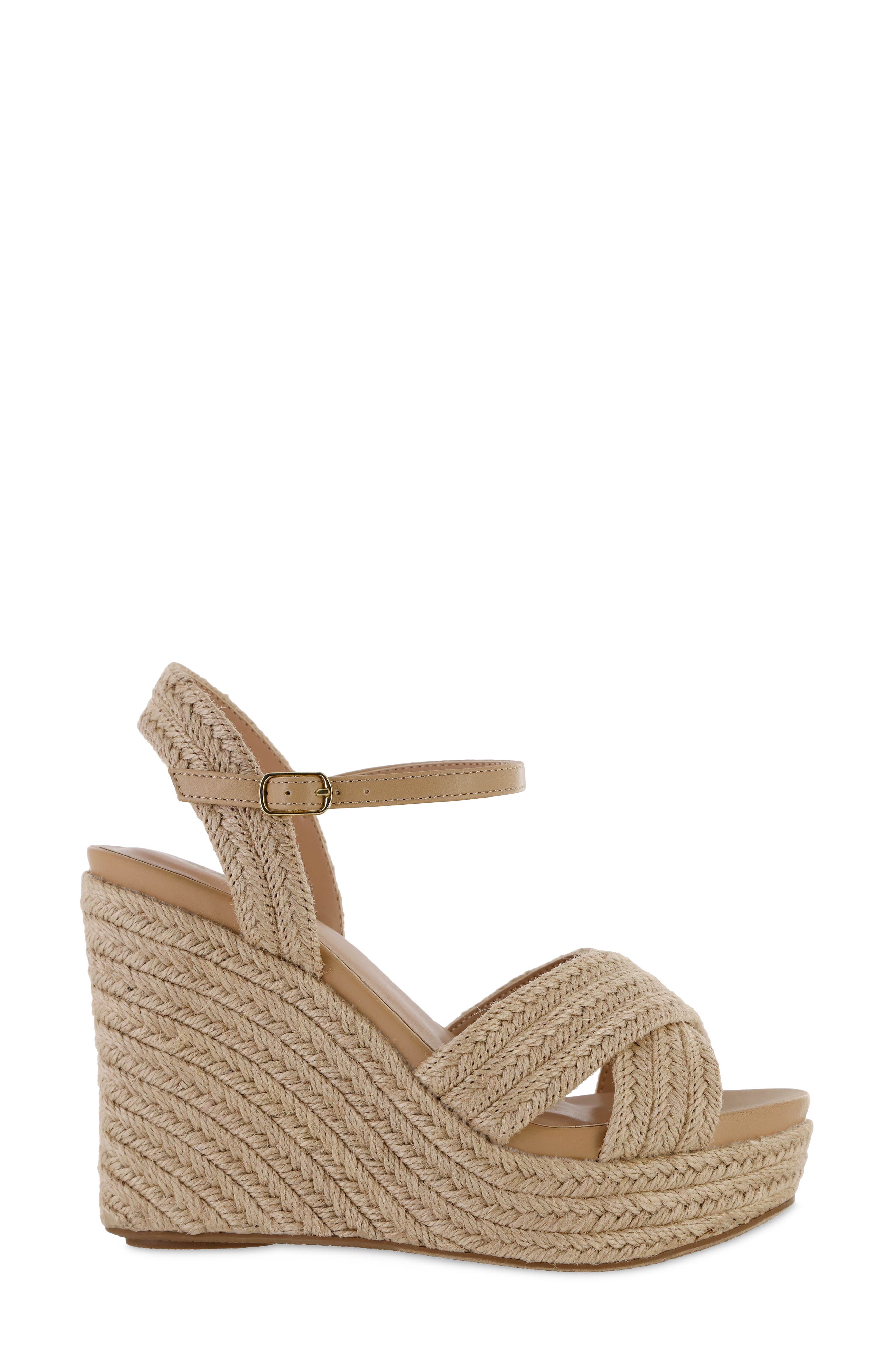 MIA Alouette Wedge Espadrille Sandal, Alternate, color, Natural Jute