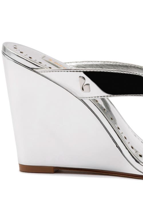 Larroude Larroudé Gaia Wedge Sandal In Silver