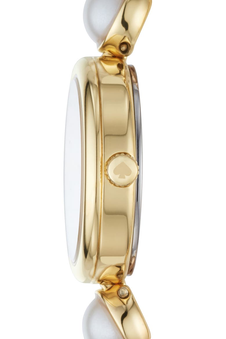 monroe imitation pearl bracelet watch, 24mm, Alternate, color, WHITE