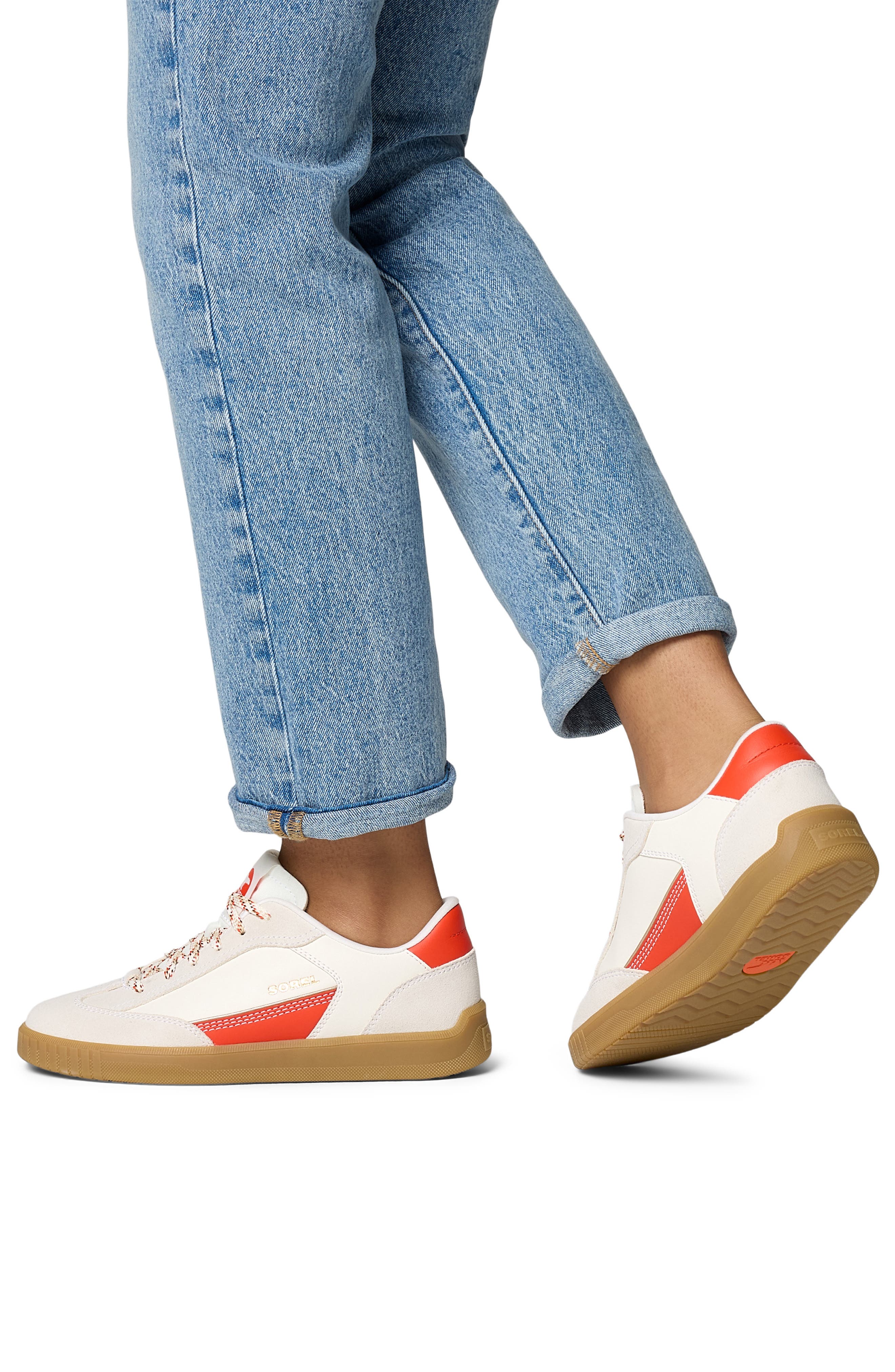 Ona Drift Lace-Up Sneaker, Alternate, color, SEA SALT/ CRIMSON FIRE