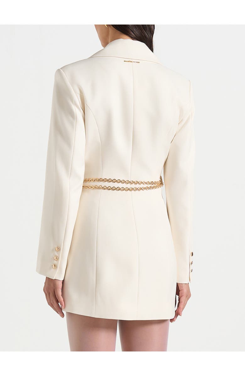 Manière De Voir Zara Double Breasted Blazer Dress With Chain, Alternate, color, Off White