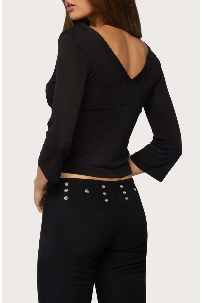 Mar V-Neck Top, Alternate, color, BLACK