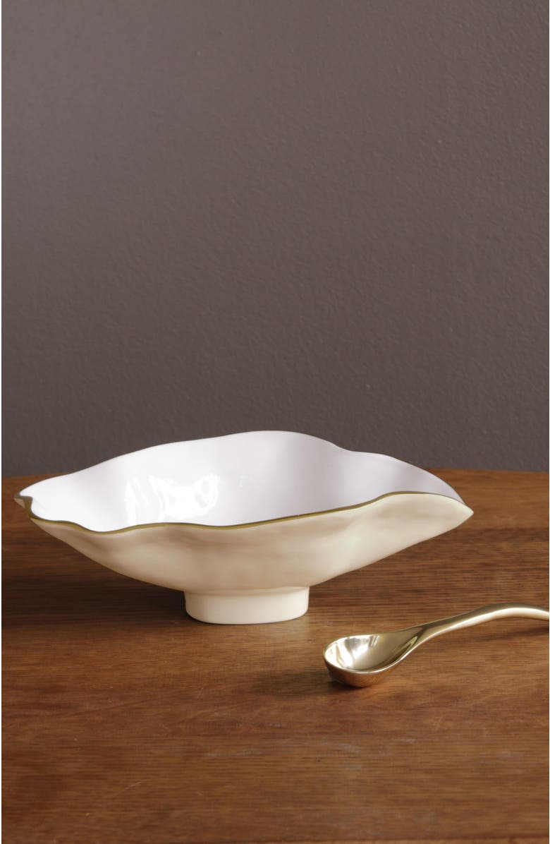 BEATRIZ BALL Collection ENCANTO Claire Small Oval Bowl with Spoon, Alternate, color, Cream , White And Gold