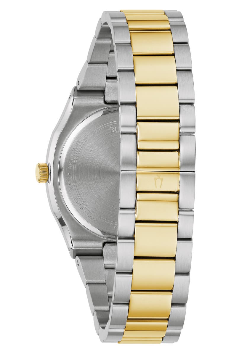 BULOVA Two Tone Quartz Bracelet Watch, 34mm, Alternate, color, 
