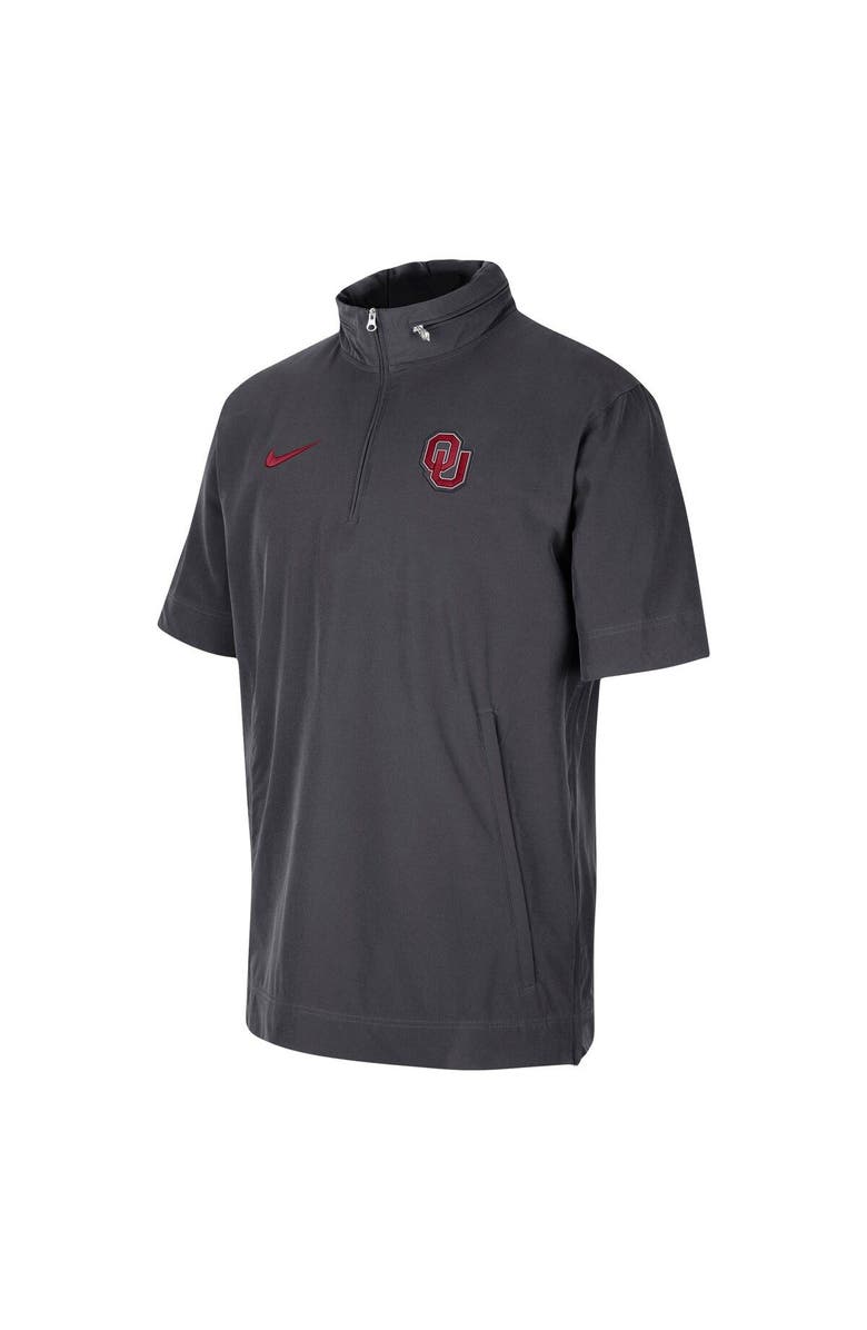 Nike Men's Nike Anthracite Oklahoma Sooners Coaches Half-Zip Short Sleeve Jacket, Alternate, color, Anthracite