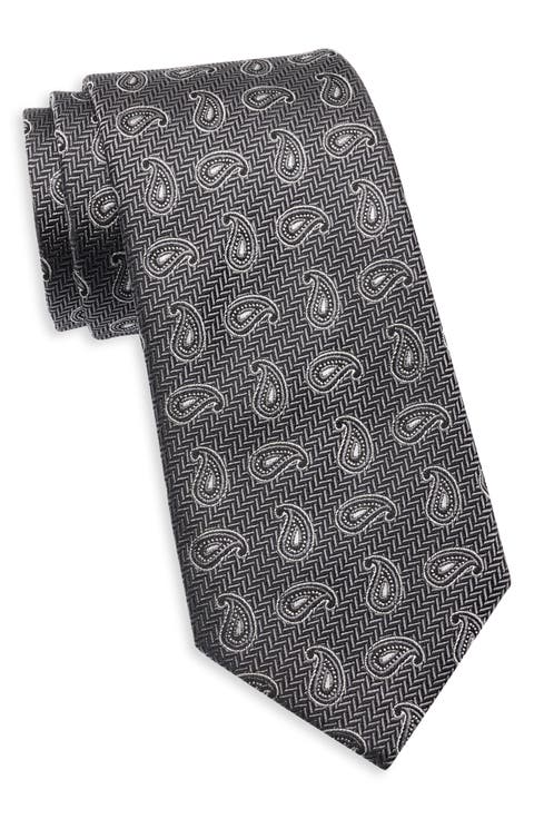 Paisley Print Silk Tie