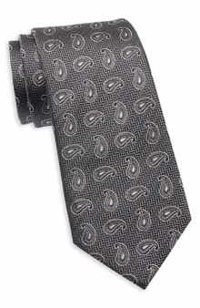 Duchamp Paisley Print Silk Tie