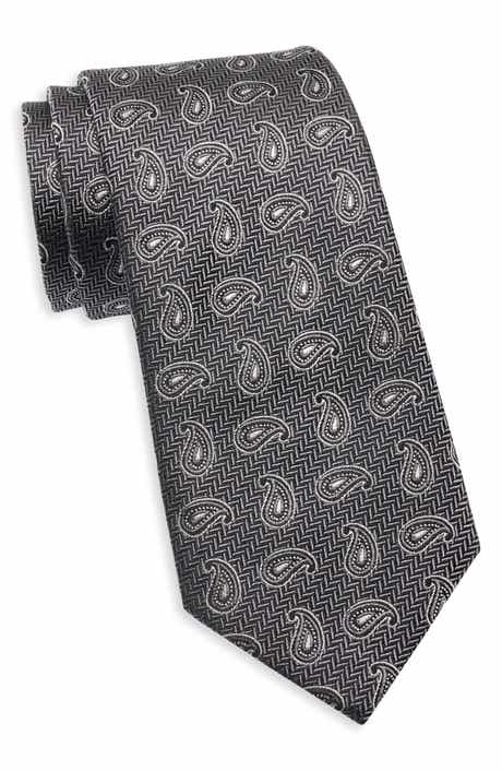 Duchamp Paisley Print Silk Tie