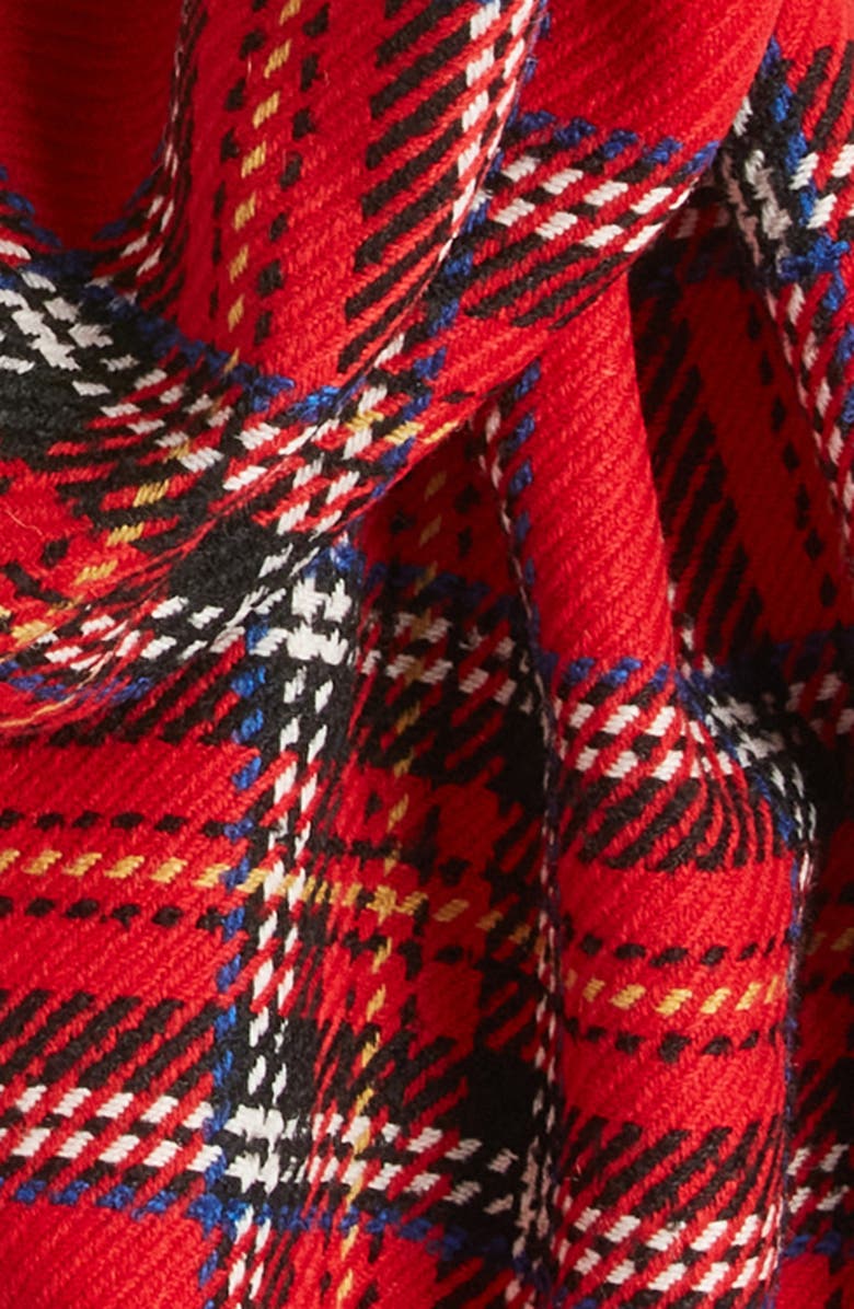 CLIFTON WILSON Tartan Wool Scarf, Alternate, color, Red