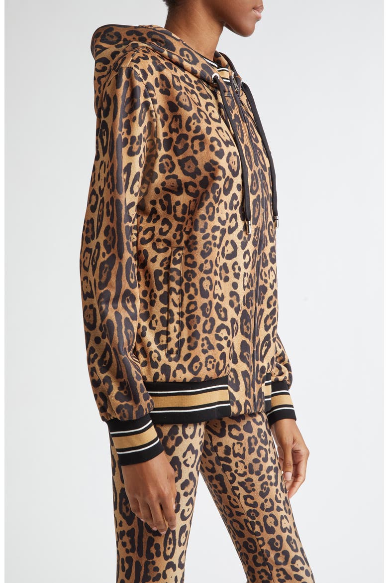 Leopard Print Logo Bra Top, Alternate, color, LEOPARD