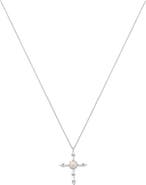 Bearfruit Jewelry 14k Gold Plated Opal Cross Necklace Faith Delicate Sentimental Design