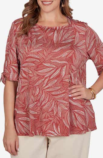 Puff Print Tie Cuff Top