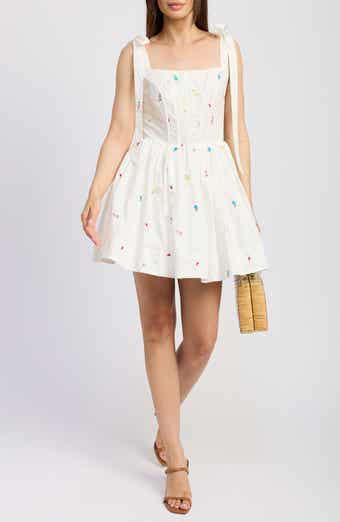 En Saison Nellie Embroidered Cotton Poplin Minidress