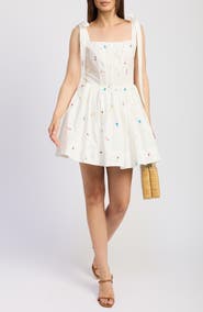 En Saison Nellie Embroidered Cotton Poplin Minidress
