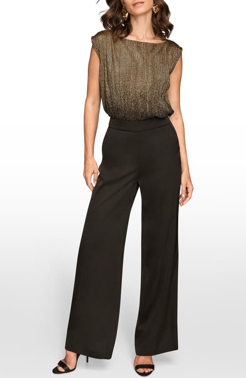 Donna Karan New York Wide Leg Charmeuse Pants In Black