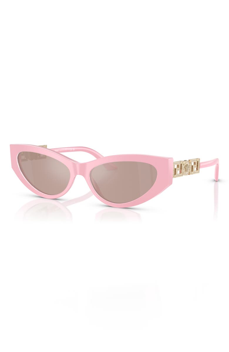 Versace 56mm Cat Eye Sunglasses, Alternate, color, Perla Pastel Pink