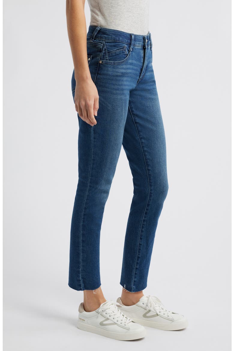 'Ab'Solution Raw Hem Ankle Skinny Jeans, Alternate, color, BL-BLUE