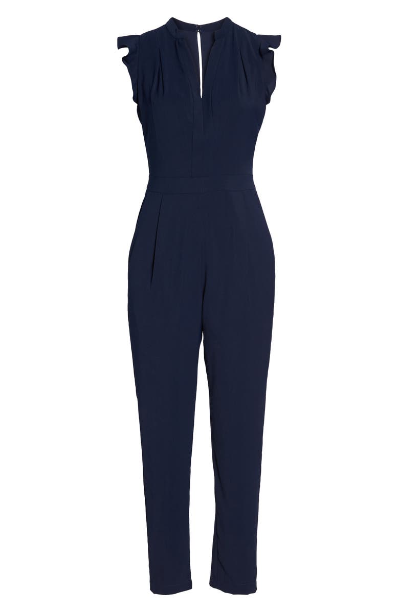 Adelyn Rae Sadie Ruffle Trim Jumpsuit, Alternate, color,