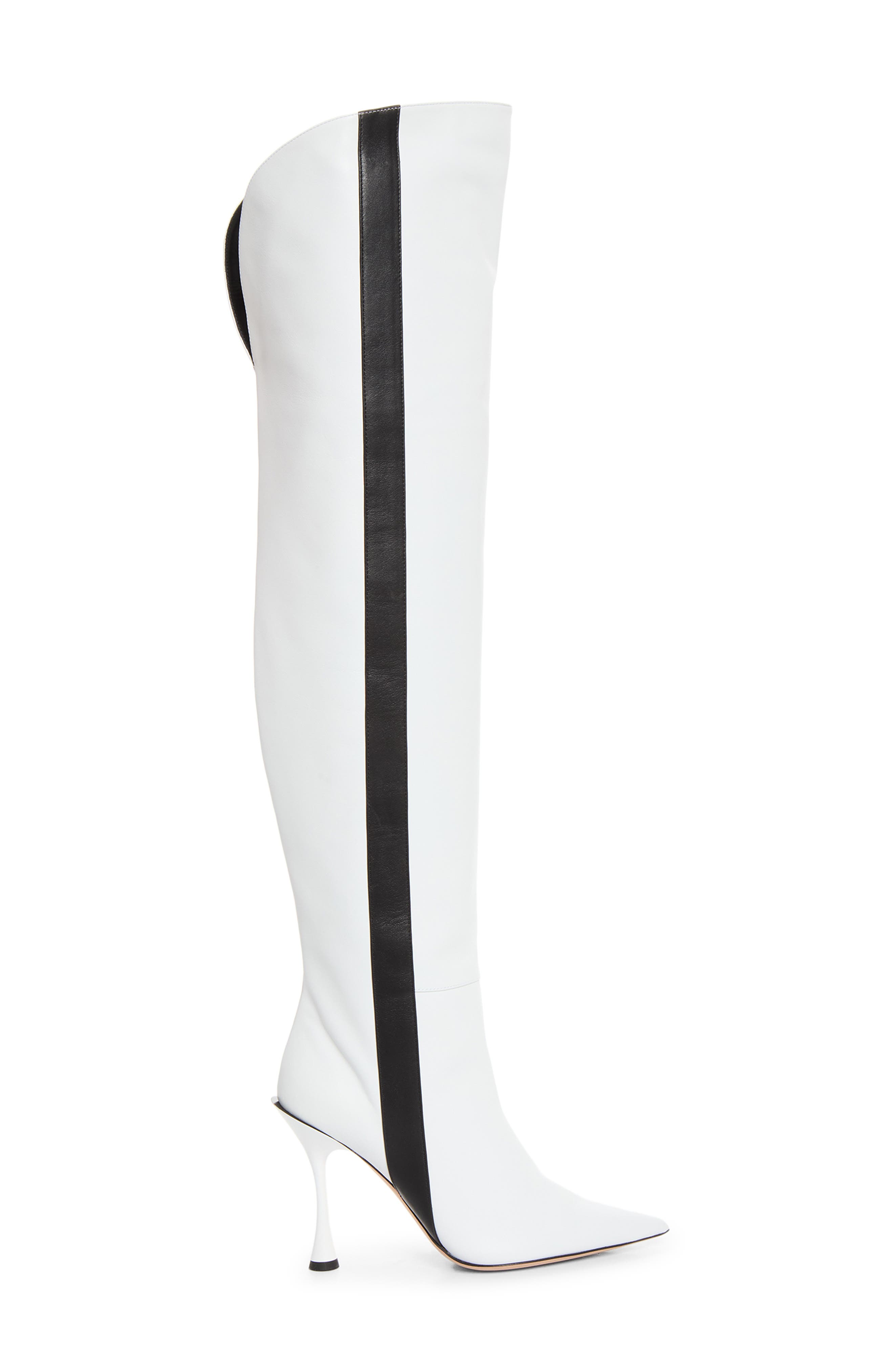 Bree Pointed Toe Thigh High Boot, Alternate, color, WHITE CALF