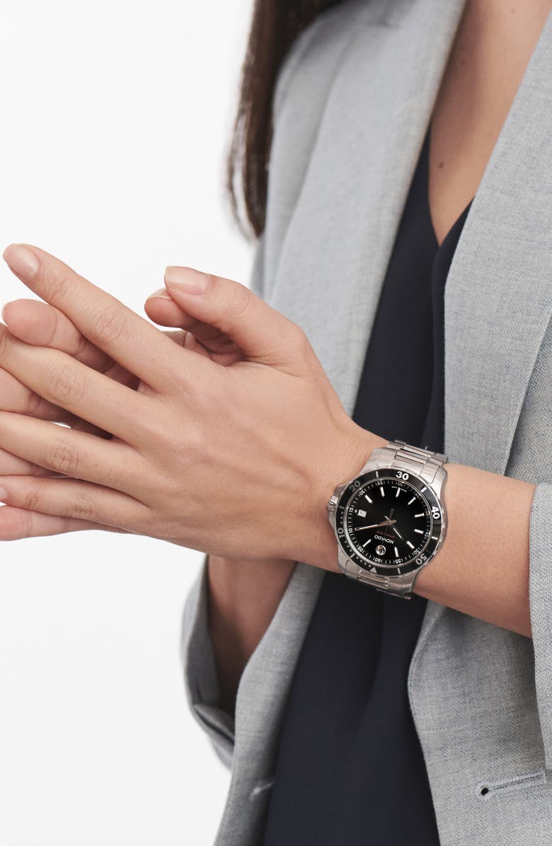 Movado 'Series 800' Bracelet Watch, 40mm, Alternate, color, Black Dial