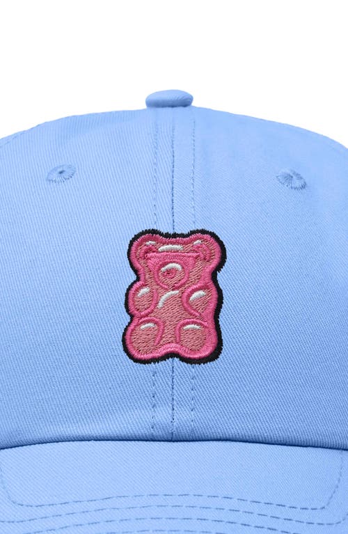 Dalix Pink Gummy Embroidered Casual Cap In Light Blue