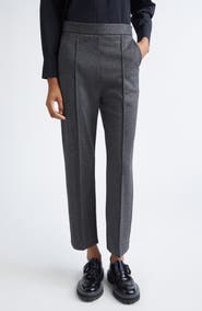 MM by Max Mara Orlanda Herringbone Tweed Pintuck Pleat Pants
