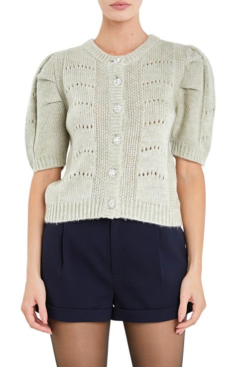 Puff sleeve cardigan