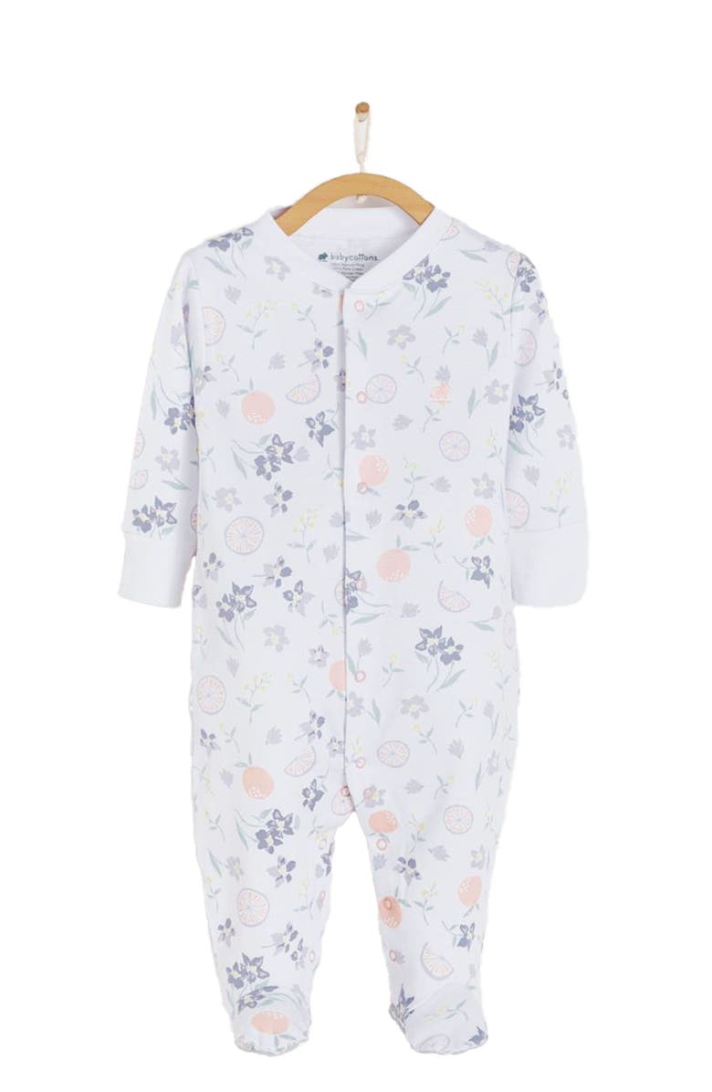 Babycottons Premium Peruvian Pima Cotton Orange Footie Pajamas For Infant, Main, color, Multicolor