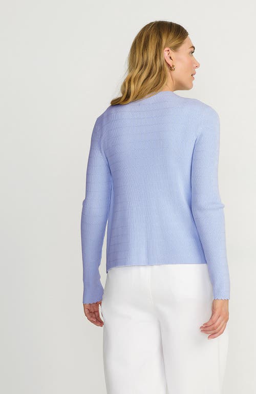 Lands' End Blend Scallop Edge Fitted Cardigan Sweater