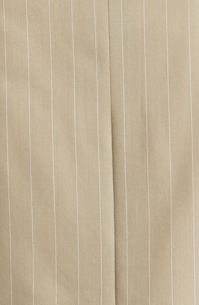 AMI PARIS Straight Fit Pinstripe Virgin Wool Gabardine Blazer, Alternate, color, Beige Taupe/ Blanc Creme