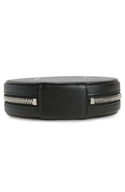 Maison Margiela Micro Circle Leather Crossbody Bag In Black