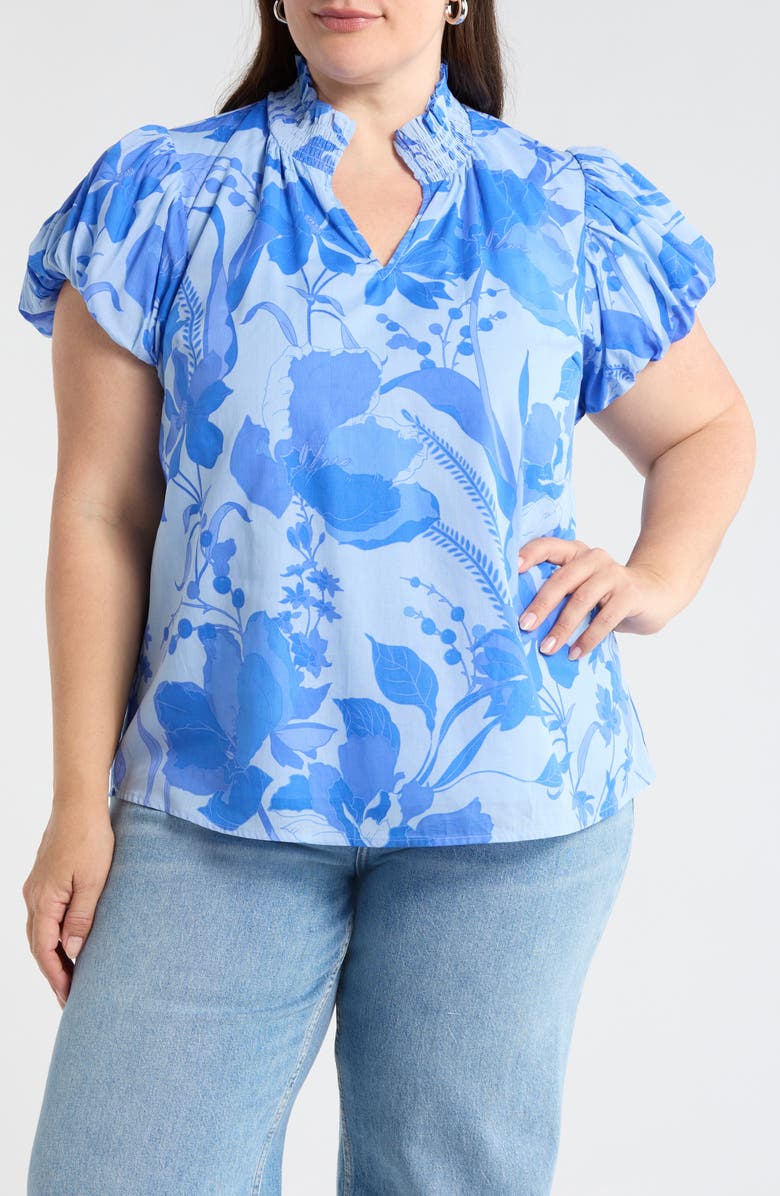 SUGARLIPS Veran Floral Top, Main, color, Light-Blue-Multi