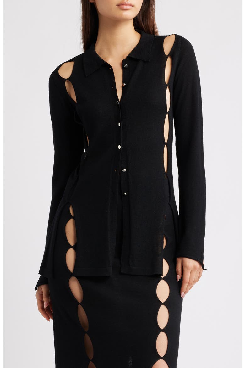 River Wool Tunic Cardigan, Main, color, BLACK