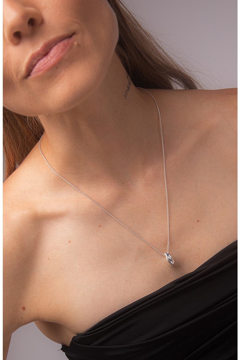 Perto Mini Pendant Necklace, Alternate, color, Silver