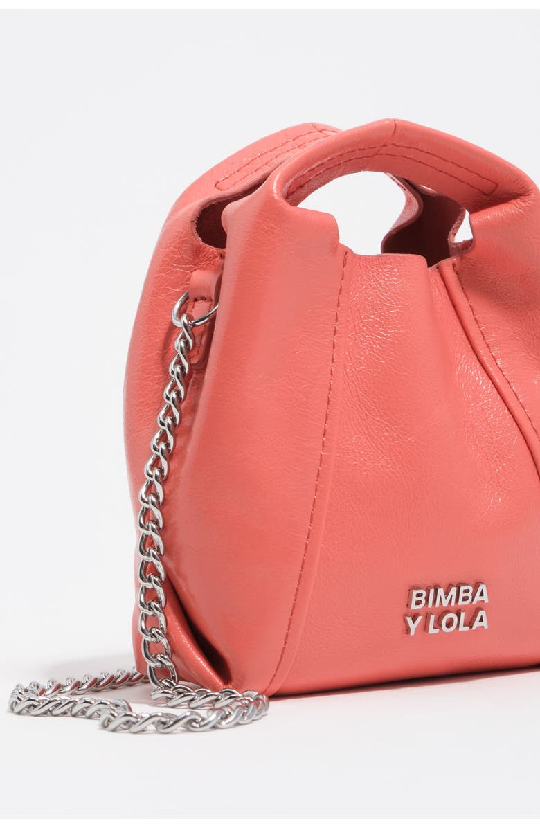 Bimba y Lola Micro Leather Paper Bag, Alternate, color, Coral