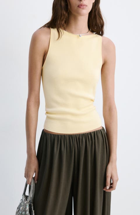 Fine-Knit Boat Neck Top