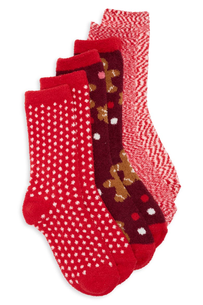 3-Pack Pattern Socks, Main, color, GINGERBREAD HOUSE MULTI