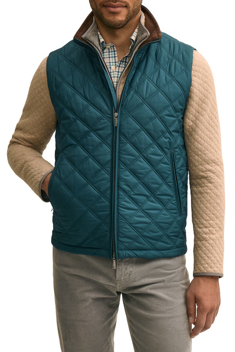 Diamond Quilted Vest, Main, color, MAJOLICA BLUE