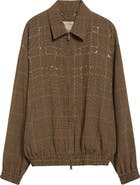 Golden Goose Journey Glen Plaid Crystal Embellished Wool Bomber