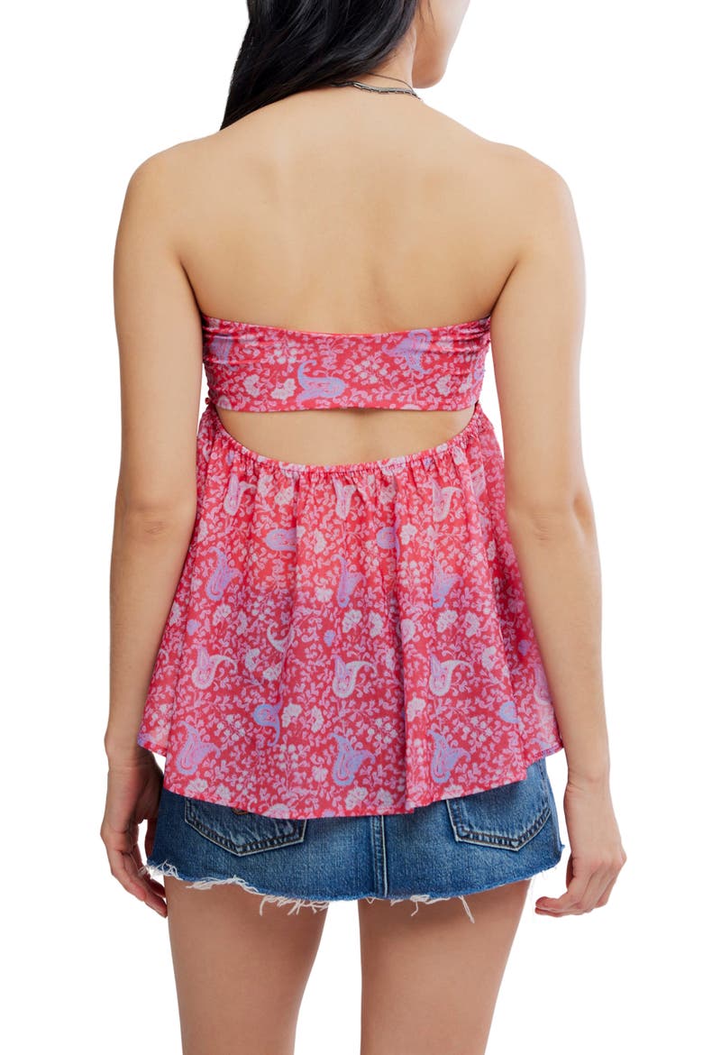 Malia Floral Paisley Babydoll Top, Alternate, color, RASPBERRY COMBO