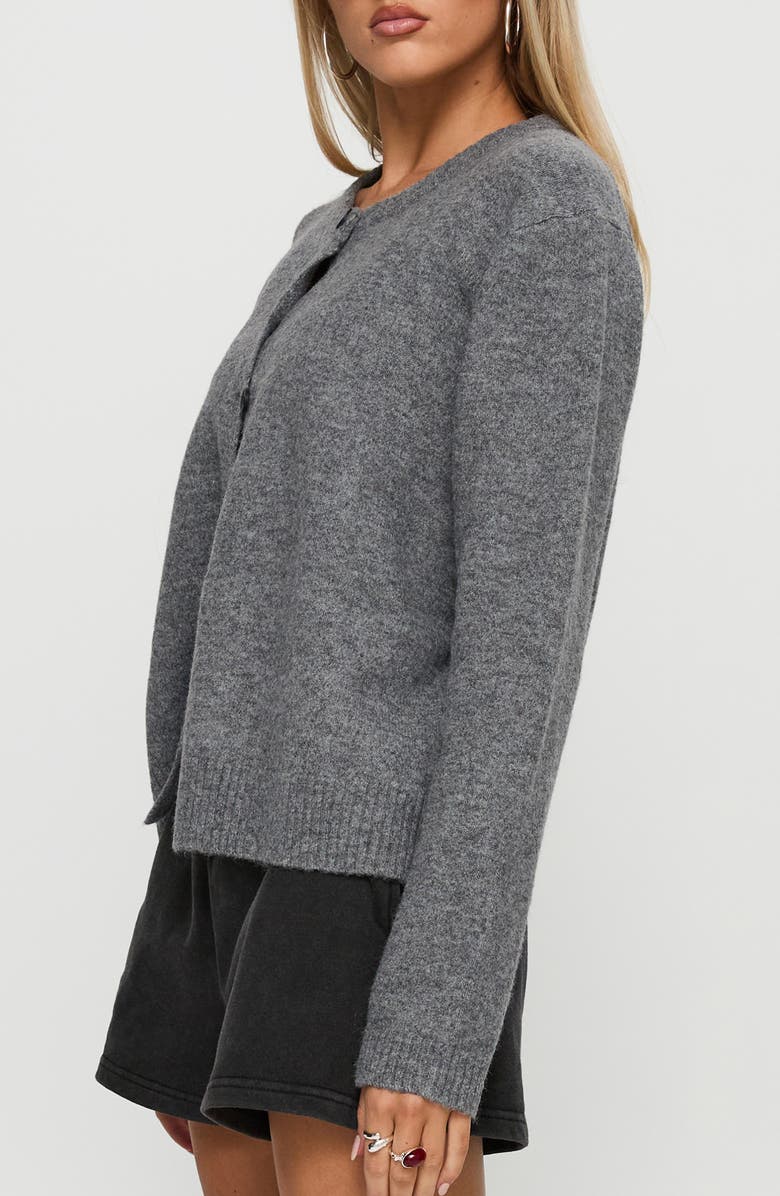 Princess Polly Better Than Fiction Cardigan, Alternate, color, Grey