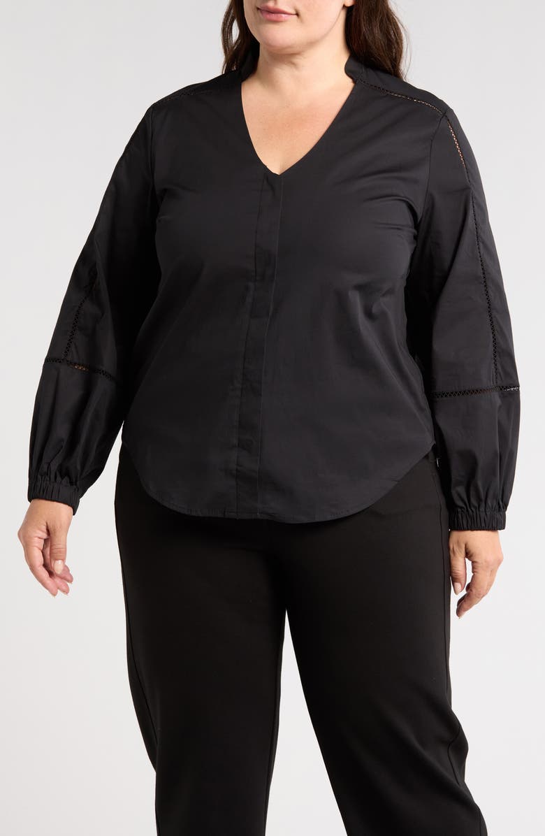 Universal Standard Saint Honoré Stretch Cotton Poplin Top, Main, color, 