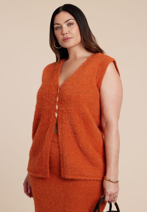 Fuzzy Sweater Vest (Plus)