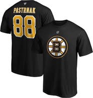 FANATICS Men's Fanatics Branded David Pastrnak Black Boston Bruins Team Authentic Stack Name & Number T-Shirt