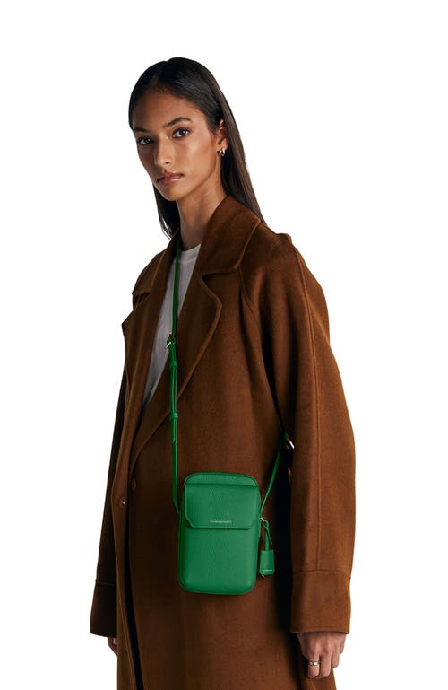 Maison De Sabre Maison De Sabré Leather Zip Phone Pouch In Emerald Green