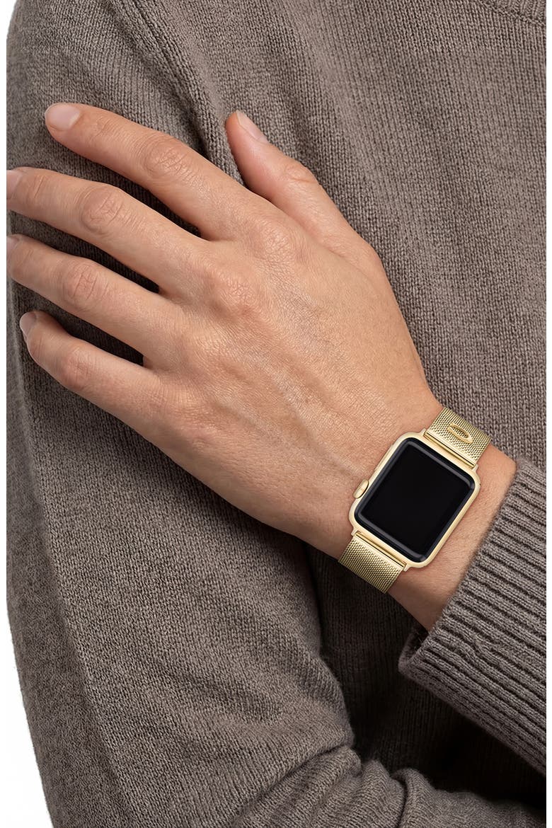 20mm Goldtone Stainless Steel Mesh Apple Watch® Watchband, Alternate, color, GOLD
