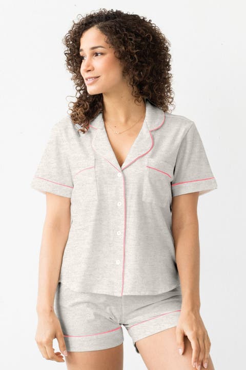 Classic Luxury Shorties Pajamas in Brushed Pima Cotton
