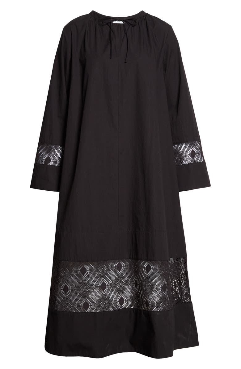 Samsøe Samsøe Sahell Lace Detail Long Sleeve Organic Cotton Dress, Alternate, color, 